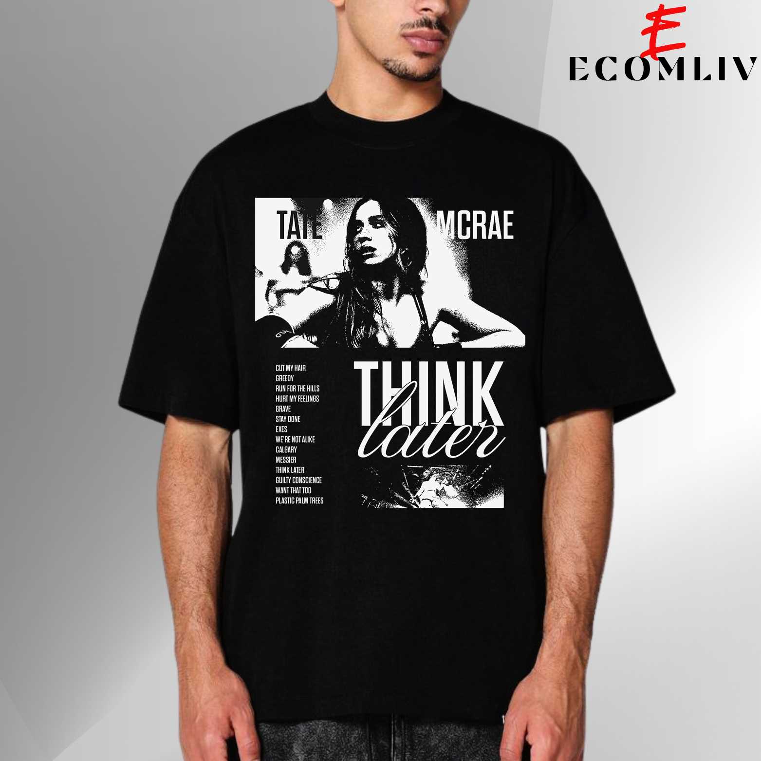 Think Later Album Graphic T-Shirt, Tate Mcrae Pop Merch Tee